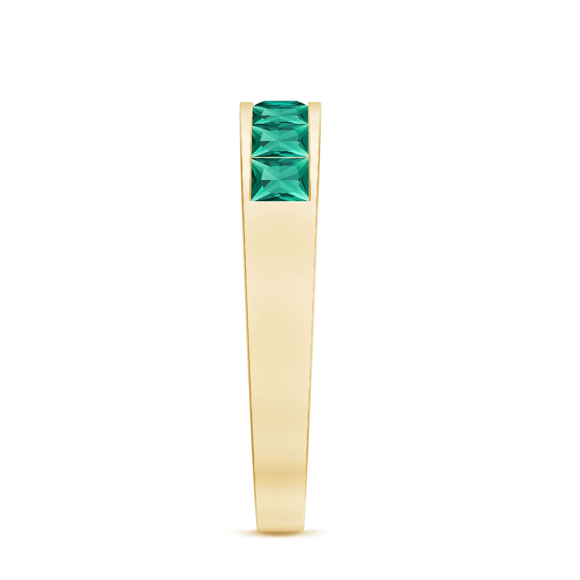Rosec Jewels-Princess Cut Lab Created Emerald Eternity Band in Channel Setting