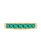 Rosec Jewels-Princess Cut Lab Created Emerald Eternity Band in Channel Setting