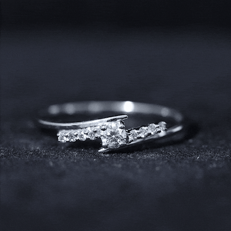 Rosec Jewels-Diamond Promise Ring with Bypass Shank