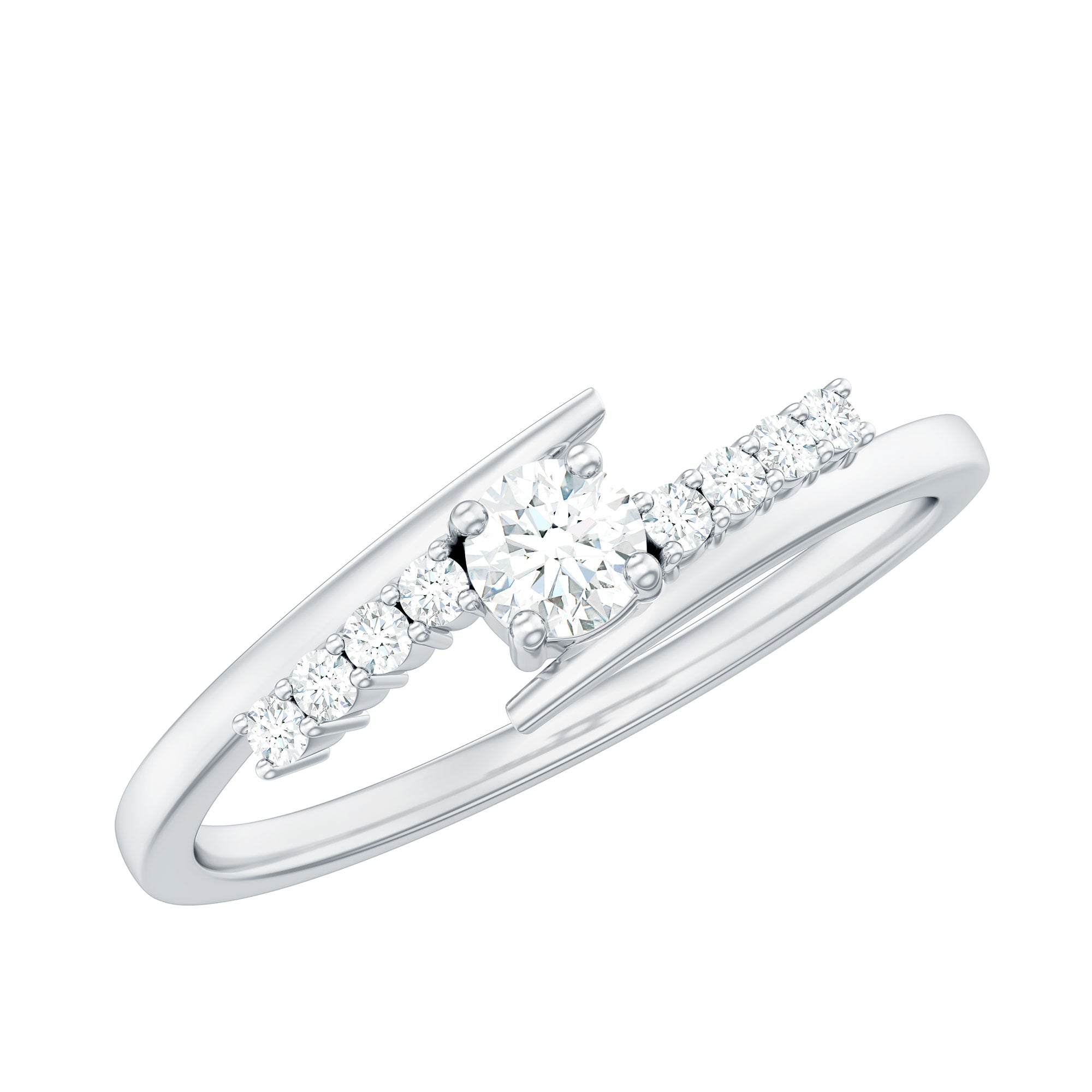 Rosec Jewels-Diamond Promise Ring with Bypass Shank