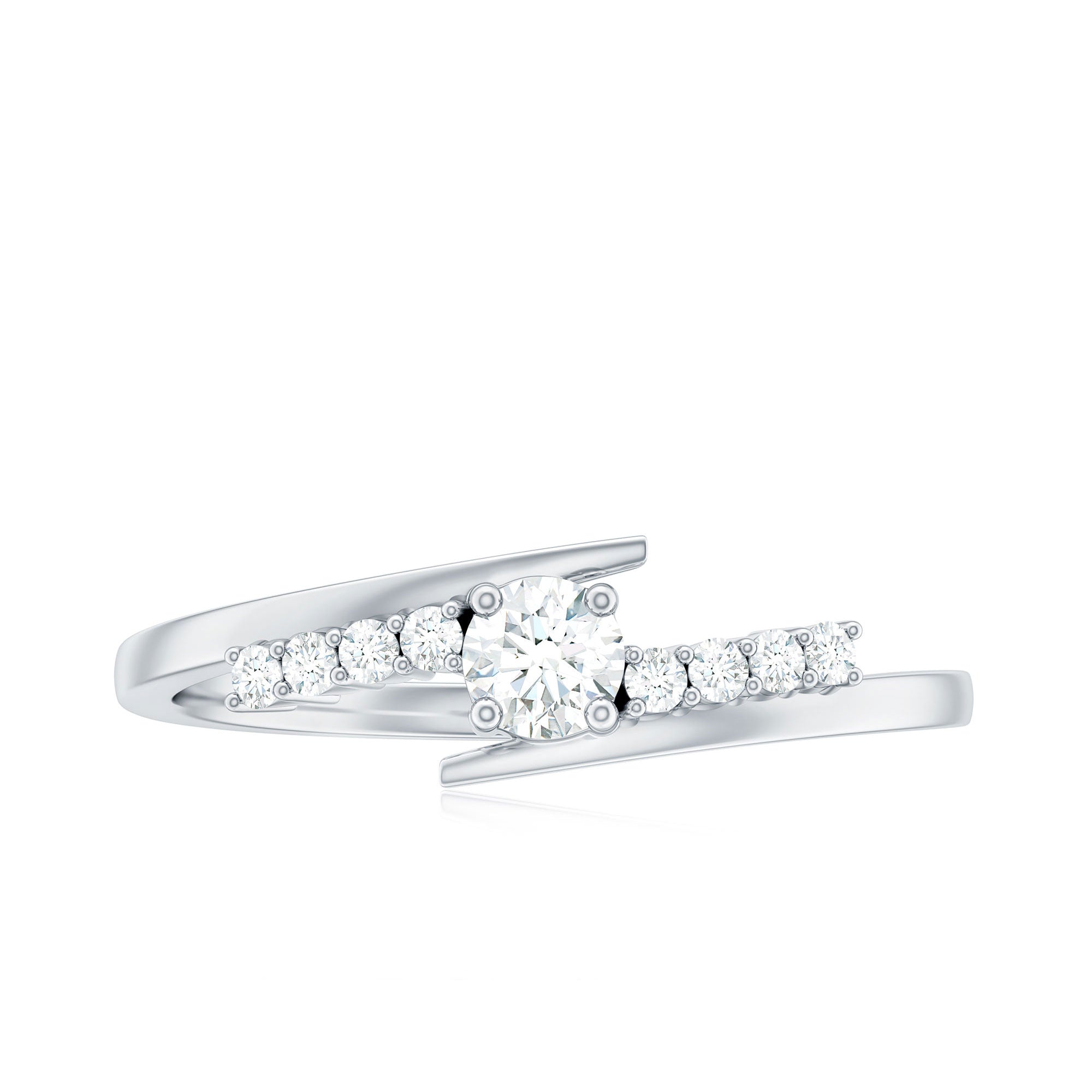 Rosec Jewels-Diamond Promise Ring with Bypass Shank
