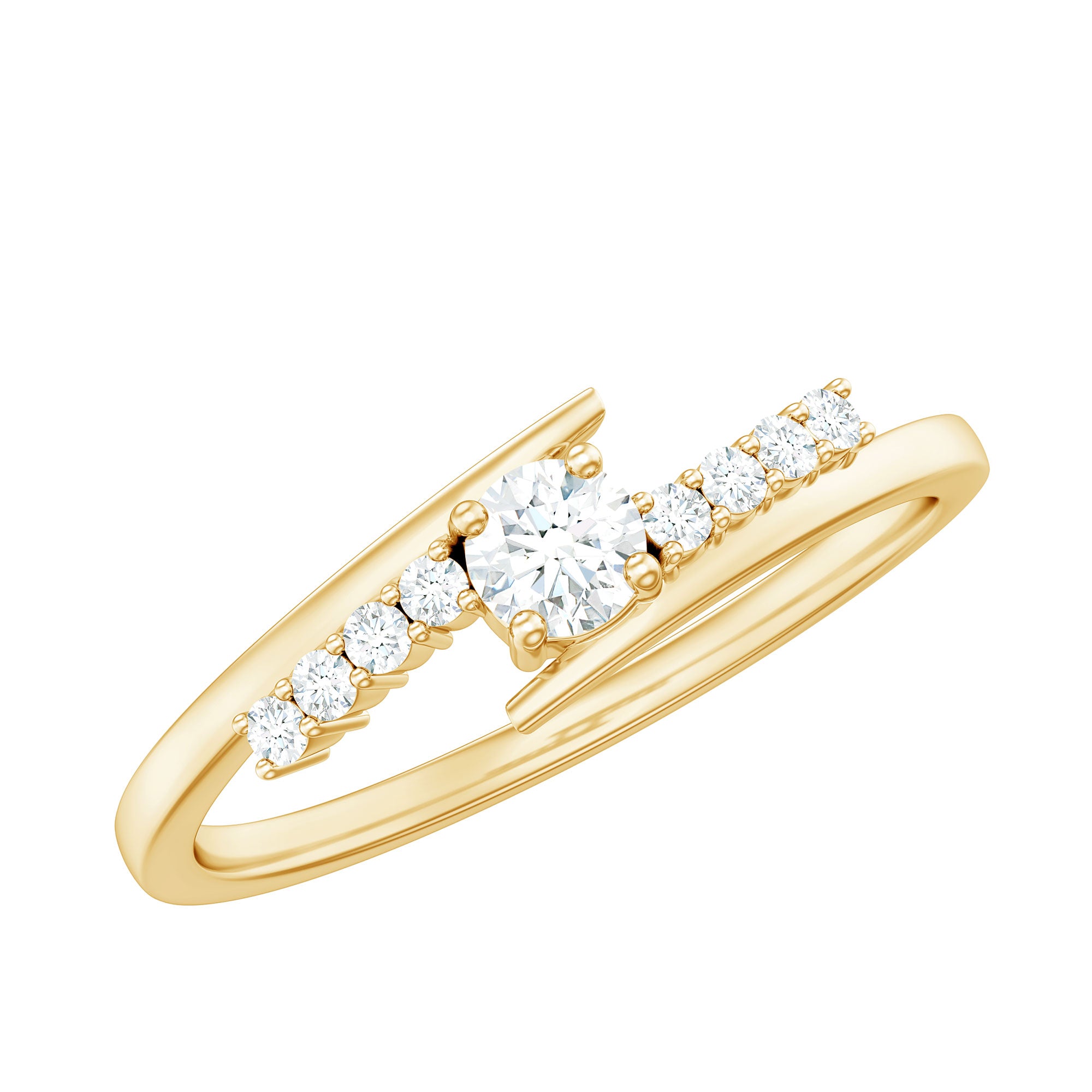 Rosec Jewels-Diamond Promise Ring with Bypass Shank