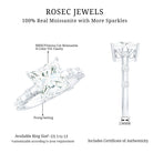 Princess Cut Moissanite Solitaire Engagement Ring with Spaced Accent D-VS1 - Rosec Jewels