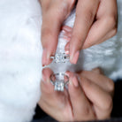 Princess Cut Moissanite Solitaire Engagement Ring with Spaced Accent D-VS1 - Rosec Jewels