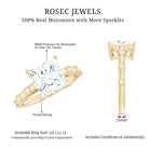 Princess Cut Moissanite Solitaire Engagement Ring with Spaced Accent D-VS1 - Rosec Jewels
