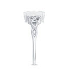 Rosec Jewels-Bezel Set Emerald Cut Moissanite Celtic Engagement Ring
