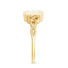 Rosec Jewels-Bezel Set Emerald Cut Moissanite Celtic Engagement Ring