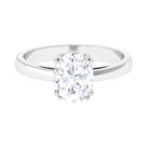 Certified 2 CT Moissanite Oval Cut Engagement Ring D-VS1 - Rosec Jewels