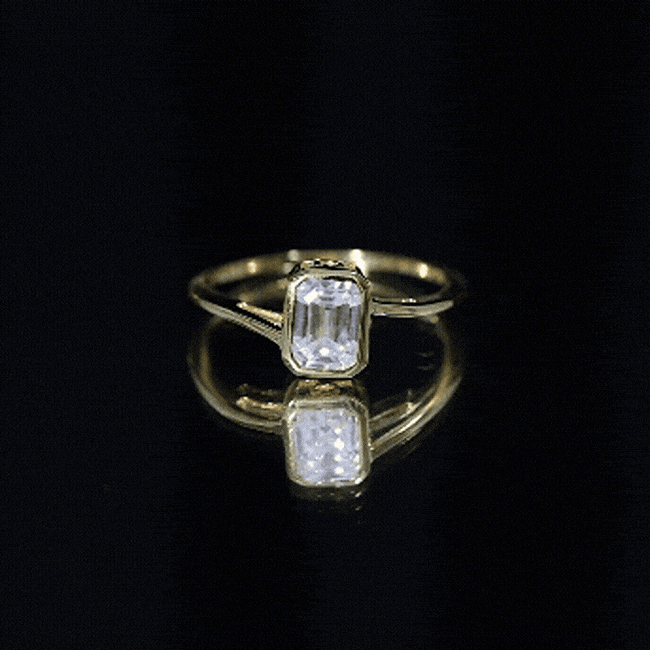 2 CT Octagon Cut Moissanite Engagement Ring For Women D-VS1 - Rosec Jewels