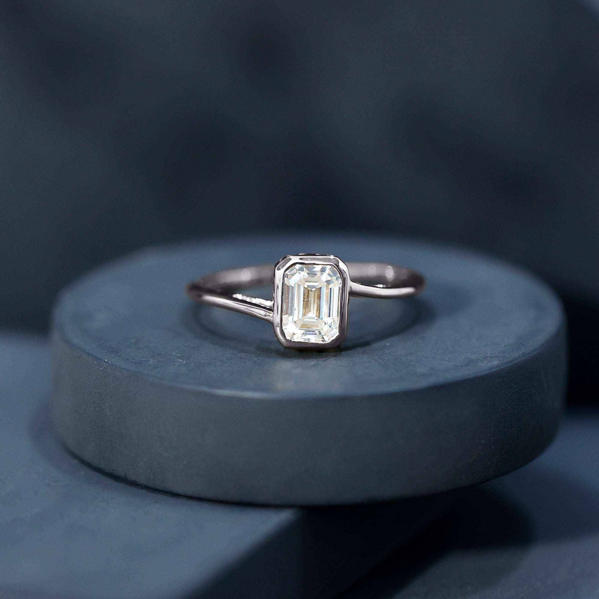 2 CT Octagon Cut Moissanite Engagement Ring For Women D-VS1 - Rosec Jewels