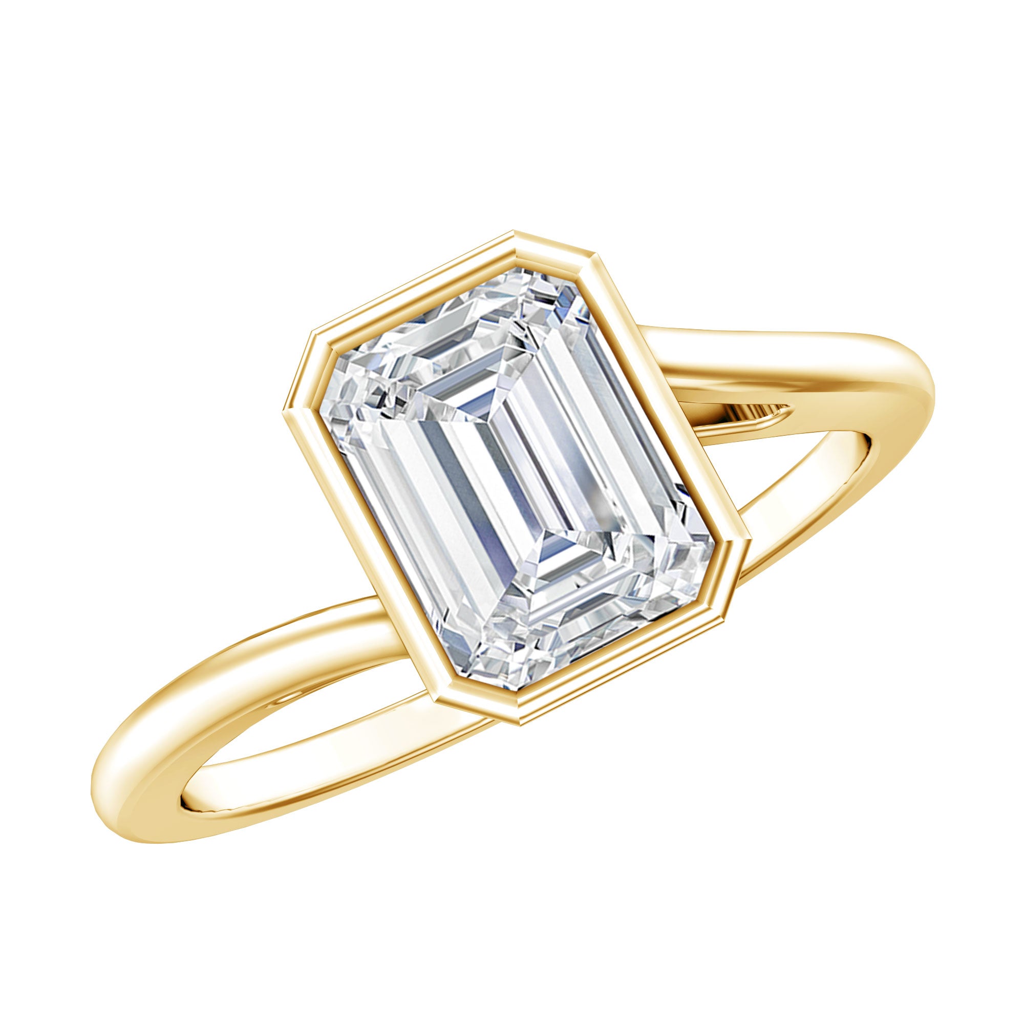 2 CT Octagon Cut Moissanite Engagement Ring For Women D-VS1 - Rosec Jewels