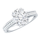 Rosec Jewels-Certified Moissanite Oblong Engagement Ring in Double Prong Setting
