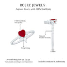 Rosec Jewels-Natural 0.6 Carat Ruby Heart Promise Ring with Diamond for Women