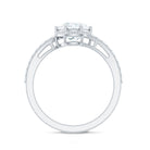 Round Cut Solitaire Zircon Bypass Engagement Ring AAAA - Rosec Jewels