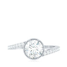 Round Cut Solitaire Zircon Bypass Engagement Ring AAAA - Rosec Jewels