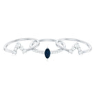 Rosec Jewels-Natural Marquise Cut Blue Sapphire and Diamond Three Piece Stackable Ring Set