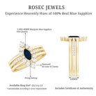 Rosec Jewels-Natural Marquise Cut Blue Sapphire and Diamond Three Piece Stackable Ring Set