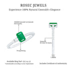Rosec Jewels-Natural Emerald Cut Emerald Engagement Ring with Diamond Side Stones
