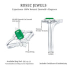 Rosec Jewels-Natural Emerald Diamond Emerald Cut Engagement Ring and Wedding Band Set