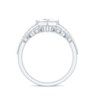 Brilliant Cut Moissanite Vintage Bridal Ring Set D-VS1 - Rosec Jewels
