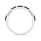 Certified Baguette Lab Grown Black and White Diamond Half Eternity Ring for Women AAAA ( Synthetic ) - Rosec Jewels