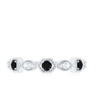 Certified Lab Grown Black and White Diamond Half Eternity Ring AAAA ( Synthetic ) - Rosec Jewels