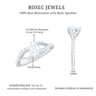 Certified Pear Cut Moissanite Split Shank Engagement Ring D-VS1 - Rosec Jewels
