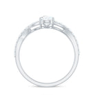 Certified Pear Cut Moissanite Split Shank Engagement Ring D-VS1 - Rosec Jewels