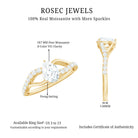 Certified Pear Cut Moissanite Split Shank Engagement Ring D-VS1 - Rosec Jewels