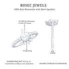 Moissanite Teardrop Engagement Ring with Half Halo D-VS1 - Rosec Jewels