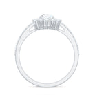 Moissanite Teardrop Engagement Ring with Half Halo D-VS1 - Rosec Jewels