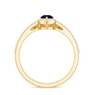 Certified Lab Grown Blue Sapphire Diamond Pear Shaped Engagement Ring Set AAAA - Rosec Jewels