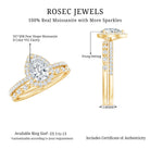 Rosec Jewels-1.75 CT Moissanite Teardrop Wedding Ring Set with Halo