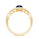 Real 0.5 Blue Sapphire Pear Shape Engagement Ring with Diamond Crossover AAA - Rosec Jewels