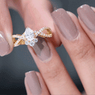 Rosec Jewels-Designer Pear Shaped Moissanite Crossover Engagement Ring