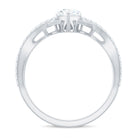 Rosec Jewels-Designer Pear Shaped Moissanite Crossover Engagement Ring