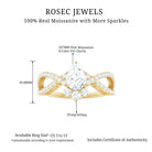 Rosec Jewels-Designer Pear Shaped Moissanite Crossover Engagement Ring