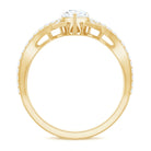 Rosec Jewels-Designer Pear Shaped Moissanite Crossover Engagement Ring