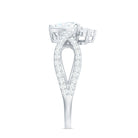 2 CT Pear Cut Cubic Zirconia Crossover Engagement Ring AAAA - Rosec Jewels