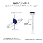 Rosec Jewels-1 CT Minimal Blue Sapphire Solitaire Promise Ring with Diamond