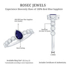 Rosec Jewels-Pear Cut 0.5 Carat Blue Sapphire Engagement Ring with Diamonds