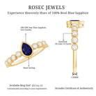 Rosec Jewels-Pear Cut 0.5 Carat Blue Sapphire Engagement Ring with Diamonds