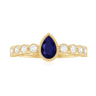 Rosec Jewels-Pear Cut 0.5 Carat Blue Sapphire Engagement Ring with Diamonds