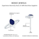 Certified 0.5 Carat Pear Shaped Blue Sapphire Crown Engagement Ring with Diamond AAA - Rosec Jewels
