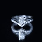 Rosec Jewels-Pear Cut Solitaire Moissanite Engagement Ring with Enhancer