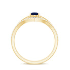 1 CT Pear Cut Blue Sapphire Solitaire Ring Set with Diamond Enhancer Band AAA - Rosec Jewels