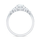 Rosec Jewels-Pear Cut Moissanite Halo Bridal Ring Set with Certificate