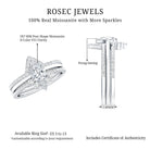 Brilliant Cut Moissanite Trio Wedding Ring Set For Women D-VS1 - Rosec Jewels