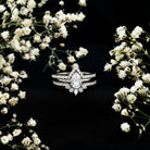 Brilliant Cut Moissanite Trio Wedding Ring Set For Women D-VS1 - Rosec Jewels