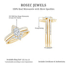 Brilliant Cut Moissanite Trio Wedding Ring Set For Women D-VS1 - Rosec Jewels